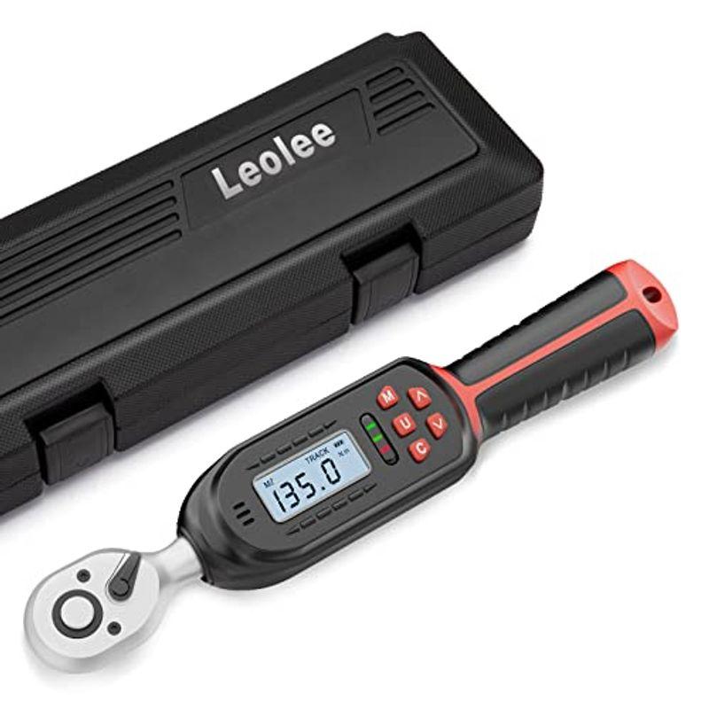 Leolee デジタルトルクレンチ 6.8-135Nm(9.5mm) 内蔵ブザー及びLED警告灯 高精度 双方向ラチェットヘッド トルクレン