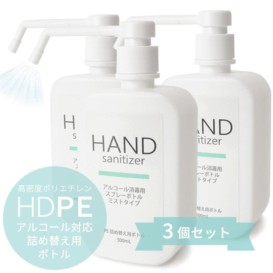 スプレーボトル アルコール対応 500ml 遮光 Pe容器 アルコール ディスペンサー ポンプ式 詰め替え用ボトル Hirano 3個セット Ek Ad こども用品と暮らし雑貨ママキッズ 通販 Yahoo ショッピング