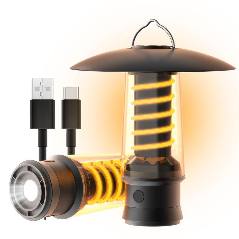 PINSAI LEDキャンピングライト、充電可能な手持ち提灯 ランタン led ランタン キャンプランタン レイルロードランタン 雰囲気 3