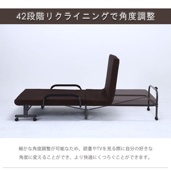 折りたたみベッド 高床 シングル キャスター付き メッシュ 低反発