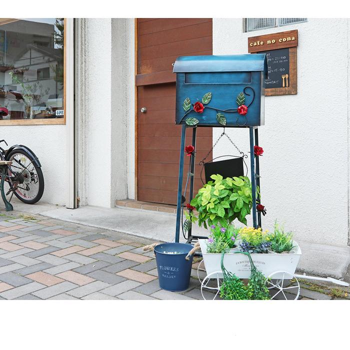 ポスト スタンドポスト モダン スタンド 郵便受け 郵便 北欧 花