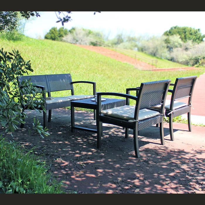 イケア（IKEA） ガーデンセット 4点セット ラタン調 ベランダ テーブル 