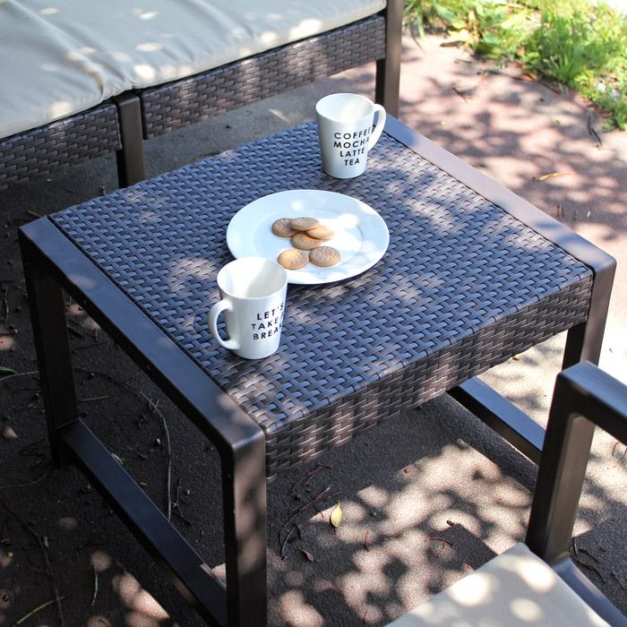 イケア（IKEA） ガーデンセット 4点セット ラタン調 ベランダ テーブル 