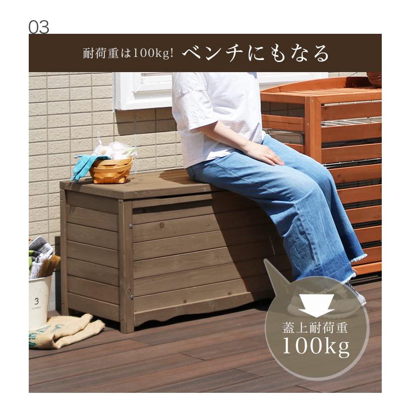 屋外収納 木製 ステイン塗装】 ゴミ箱 屋外 ダストボックス 幅106cm