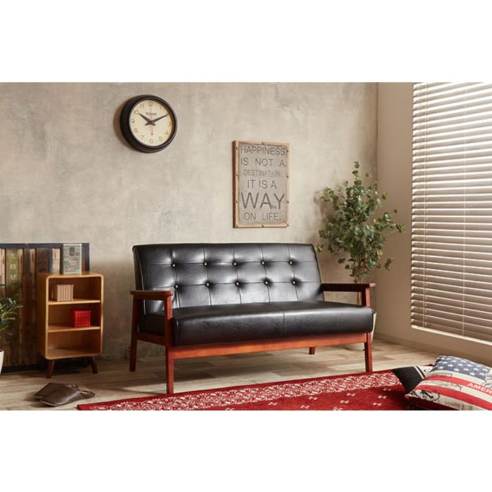 ソファー 2人掛け コンパクト おしゃれ 北欧 レザー ファブリック 木製