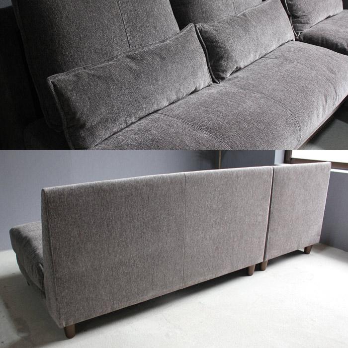 カウチソファー 幅225 コーナーソファー 3人掛け ファブリック L字