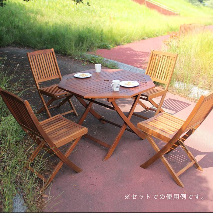 ガーデンテーブル 単品 木製 ガーデン テーブル 八角テーブル 110cm