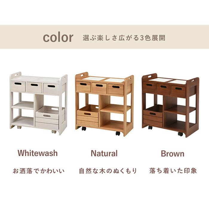 キッチンワゴン 完成品 キャスター付き スリム 幅56 木製 天然木 桐