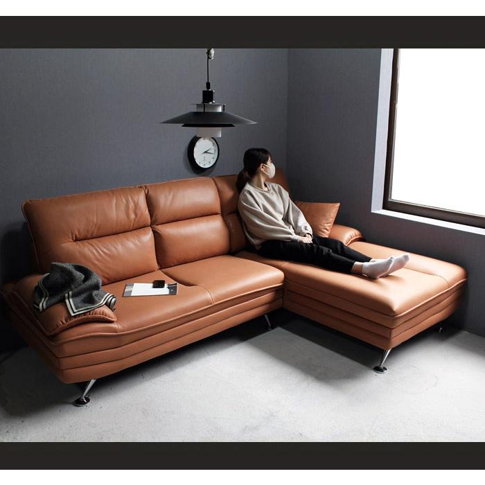 カウチソファー カウチソファ 3人掛け ファブリックレザー コーナー