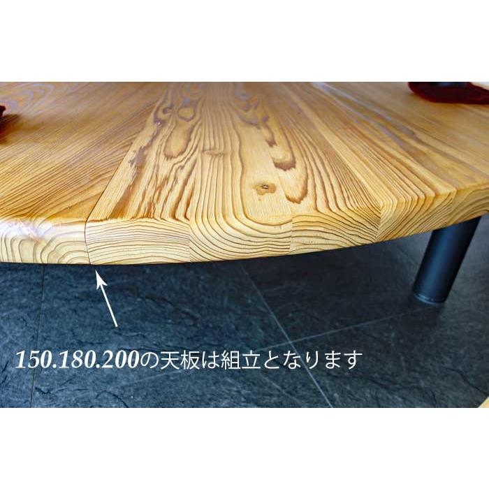 国産杉材リビングテーブル AST200〓 W2000×D2000×H380or420 ポリウレックスエコHHシーラー、チタンFX塗装 サイズ・色・高さが選べる｜ekaguya｜09
