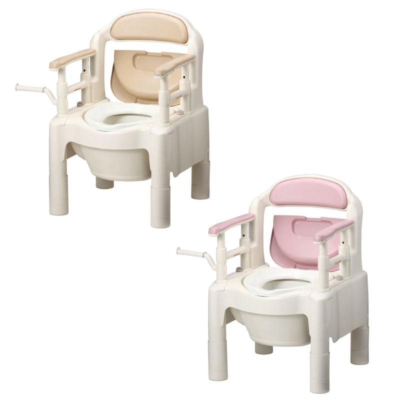 安寿 ポータブルトイレ FX-CP “ちびくまくん”  ソフト便座 ノーマルタイプ 533-560 533-332 アロン化成 介護用品 | アロン化成 | 01