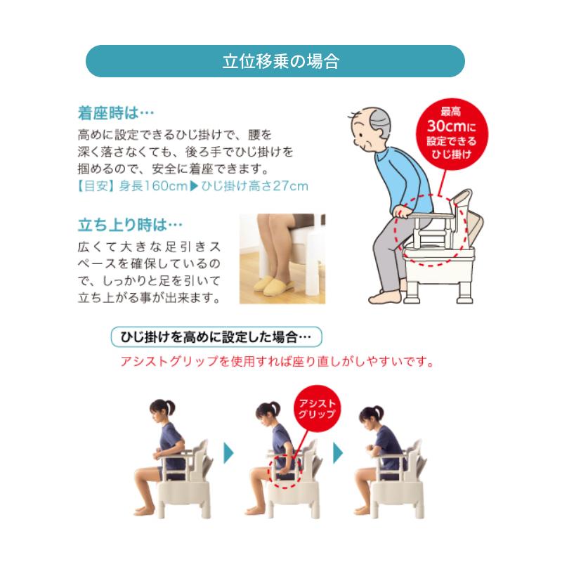 安寿 ポータブルトイレ FX-CP “ちびくまくん”  ソフト便座 ノーマルタイプ 533-560 533-332 アロン化成 介護用品 | アロン化成 | 04