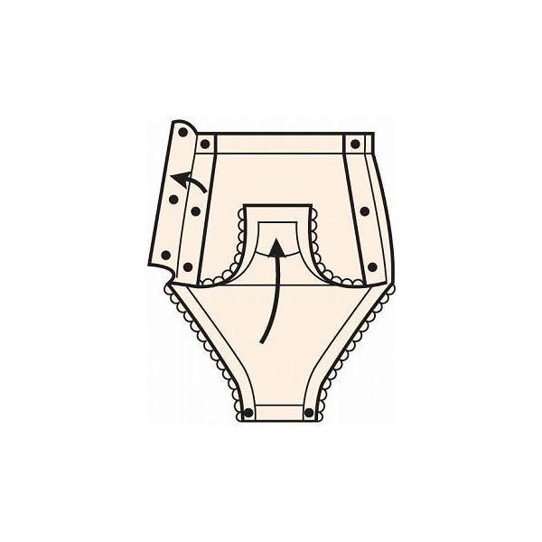 ワンタッチ肌着 婦人用ショーツ 両横下開き No.57 M L 神戸生絲 (介護 肌着) 介護用品 |  | 01