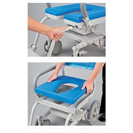 代引き不可 くるくるチェアd 穴無しシート Kru 173 その他入浴用品 ウチヱ コンパクトシャワーキャリー 穴無しシート ウチヱ 介護用品 入浴用車いす Eかいごナビ