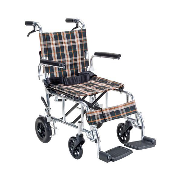 車椅子 車イス 介助式 代引き不可 コンパクト車いす PIRO Nピロエヌ PR-501 茶チェック マキライフテック 介助用 折り畳み コンパクト