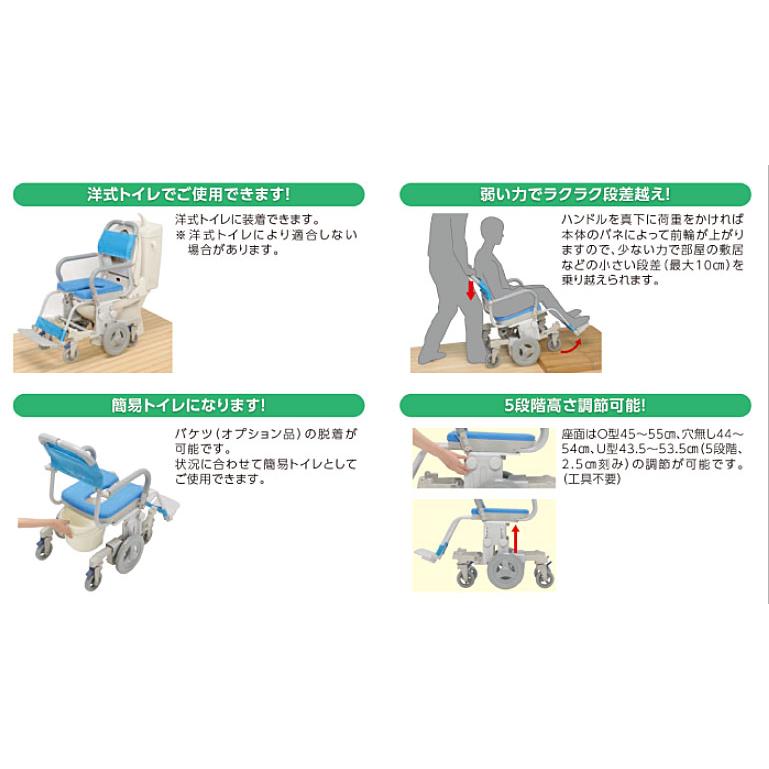 SW-6083 シャトレチェア6輪　バケツ付き　新品未使用 ウチヱ (法人様限定 代引き不可) シャトレチェア6輪 O型シート