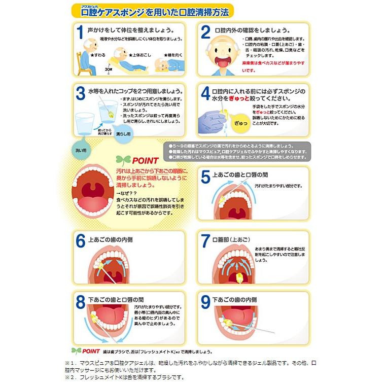 最新な まとめ 口腔ケアスポンジ スティック軸m 10本 Fucoa Cl