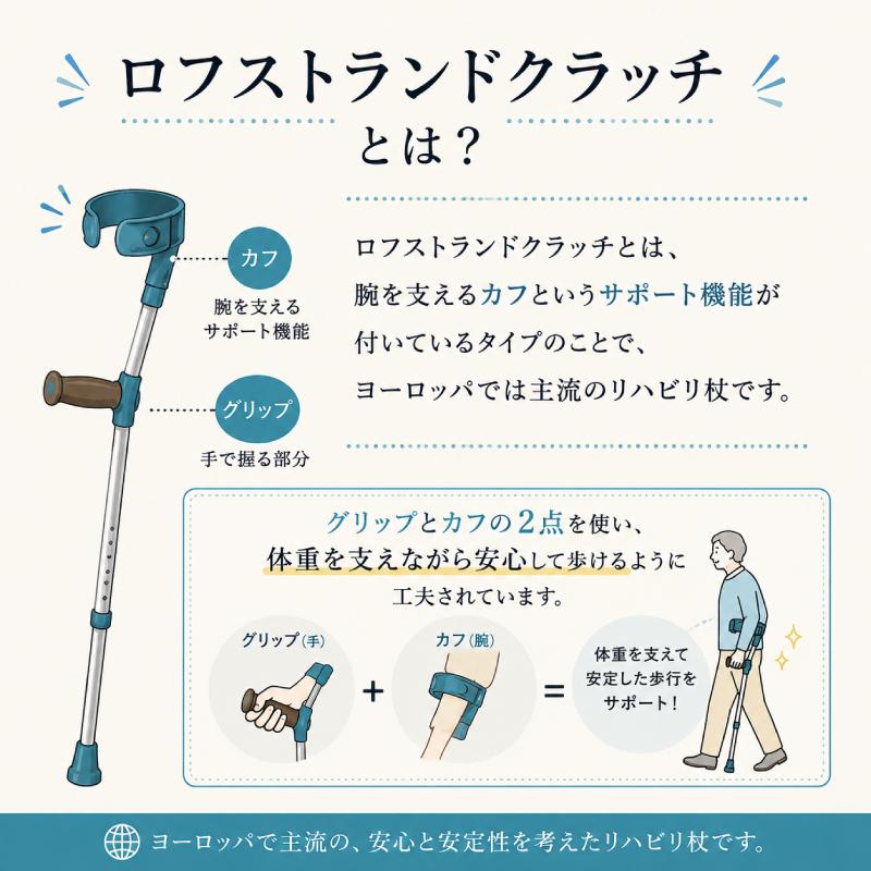 杖 ステッキ オッセンベルグ社 カーボンクラッチ 折りたたみタイプ 1本 ケイ・ホスピア 介護用品 つえ リハビリ杖 ロフストランドクラッチ 前腕部支持型杖 |  | 01