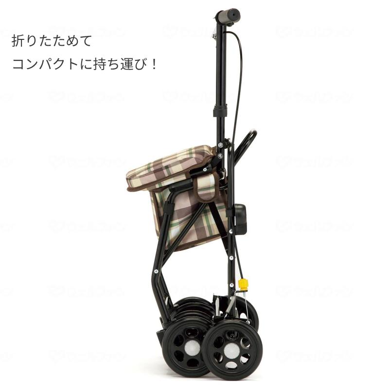 座れる シルバーカー 軽量 コンパクト スリムムーヴ マキテック  ショッピングカート おしゃれ 折りたたみ 高齢者 老人 手押し車 介護用品 | マキテック | 06
