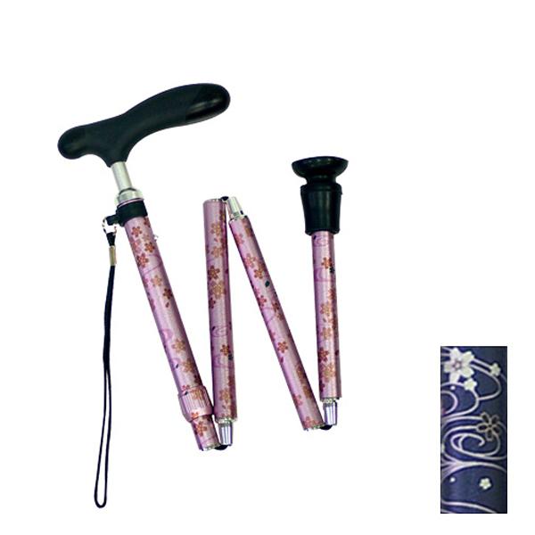 杖 ステッキ 介援隊 折りたたみ和柄杖 抗菌グリップ CMS-13 介護 歩行補助 介護用品 | 介援隊