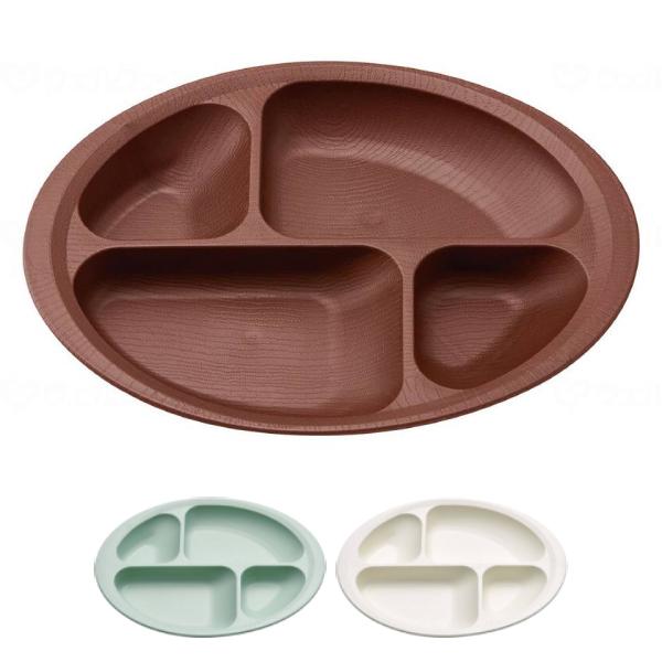 木目すくいやすい仕切プレート NLPS1B 電子レンジ 食洗機 対応 日本製 スケーター 介護用品 | スケーター