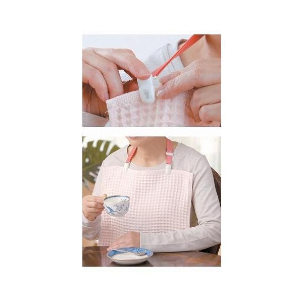 高齢者食事エプロン 介護用エプロン 介護エプロン 食事用エプロン 介護 よだれかけ 大人用 お食事エプロン のびるクリップ 403783 フットマーク |  | 02