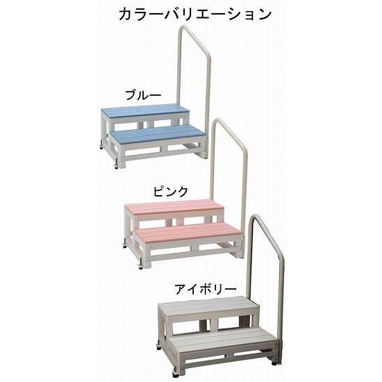 代引き不可) バリアフリー踏台 2段手すり1本タイプ 高さ17cm F2-1T H17