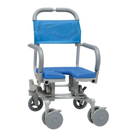 (法人様限定) シャワーキャリー 入浴用車椅子  シャワーラク 4輪自在 U型シート SWR-132 ウチヱ お風呂 椅子 浴用 背付き 介護 椅子 介護用品 (代引き不可) | ウチヱ | 01