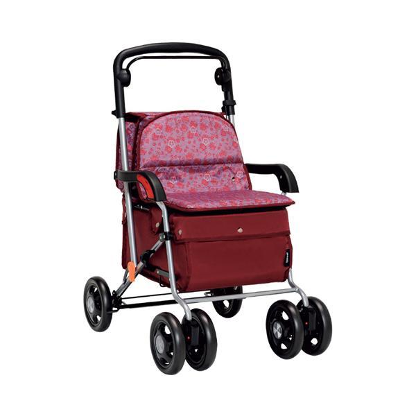 手押し車 高齢者 おしゃれ シルバーカー テイコブ カウートII SIST04-RE ワインレッド 幸和製作所 クッション スタンダード ボックス | 幸和製作所