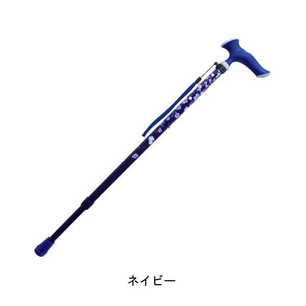 杖 ステッキ スリムネック 花柄 おしゃれ 女性 軽量 かるがもファム (介援隊オリジナルカラー) フジホーム 介護用品|ekaigoshop2|03