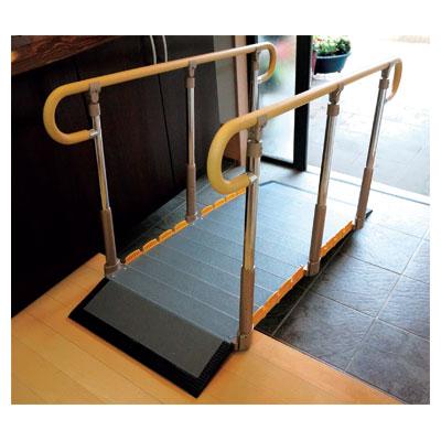 (代引き不可) ベストサポート手すり 微笑の撫子 200cm 636-S200 シコク  (手すり付きスロープ 歩行器対応コンパクトタイプ スロープ) 介護用品 |  | 01