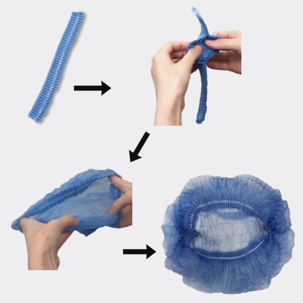 使い捨てキャップ サージキャップ ジャバラタイプ 100枚入 竹虎 感染対策商品 衛生 介護用品 | 竹虎 | 01