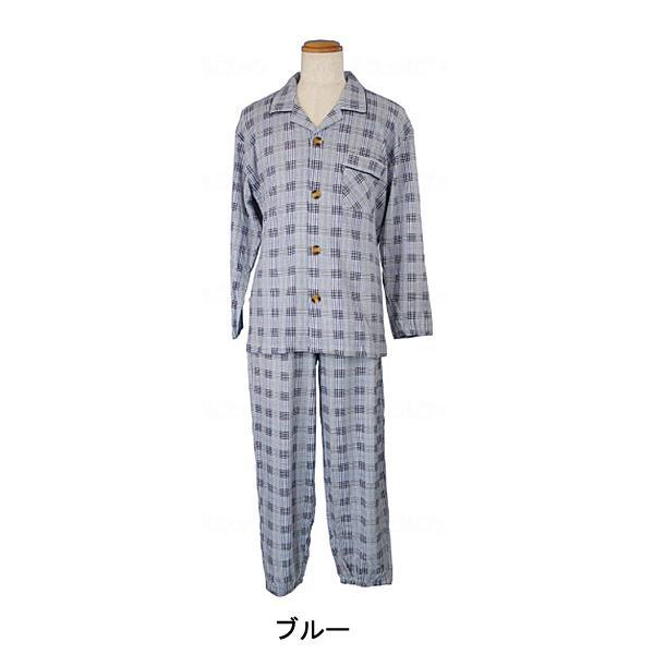 紳士 やすらぎパジャマ 7801 羽衣綿業 (介護 パジャマ 綿100％ 男性用) 介護用品 |  | 02