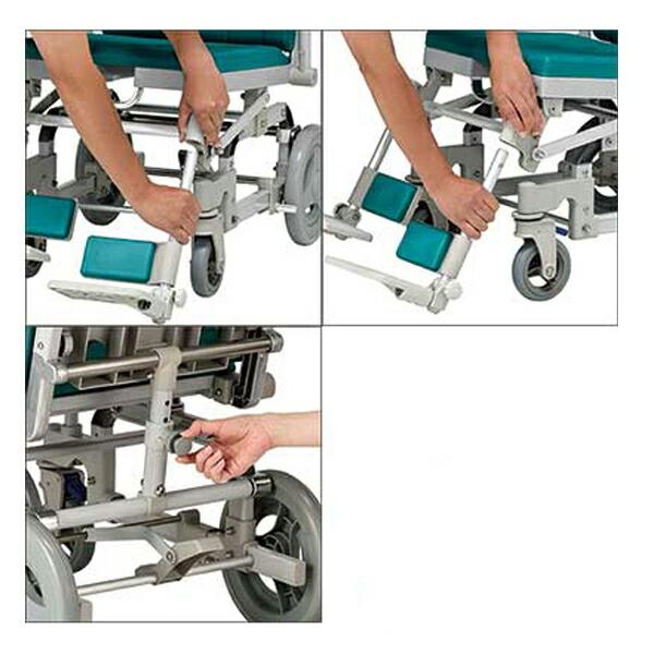 【美品】 (株)ウチエ、シャワーキャリーラクU型シート　入浴車椅子 ウチエ シャワーラク シャワーキャリー U型シートタイプ 入浴用車椅子