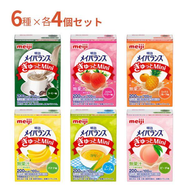 高カロリー 栄養補助食品 高齢者 明治 メイバランスぎゅっとMini アソートBOX 6種×4本入 介護食 ドリンク 介護食品 水分補給 食欲不振 流動食 | 