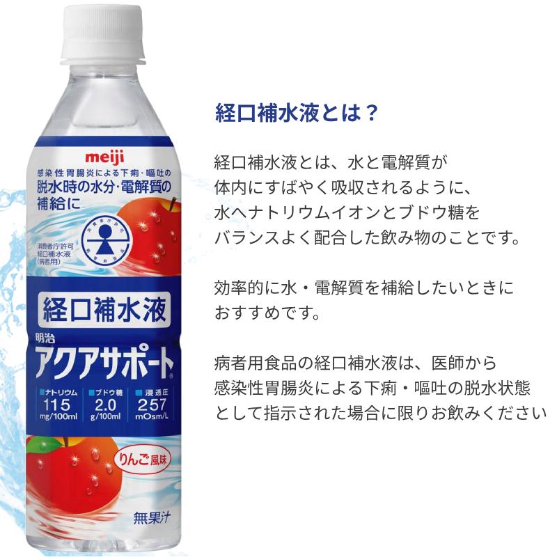 明治 - 2入れもの アクアサポート 500mL×48本 一心不乱症打つ手 介護食 介護食料雑貨類  水分付けたし 介護装具 老いらく者 食欲不活化 口述試験補水液