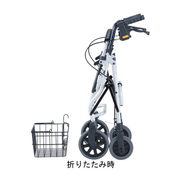 シルバーカー 歩行車 歩行補助 セーフティーアーム ロレータ スタンダードタイプ RS1190 シャイニングホワイト イーストアイ 座れる 折りたたみ 介護用品 | イーストアイ | 01