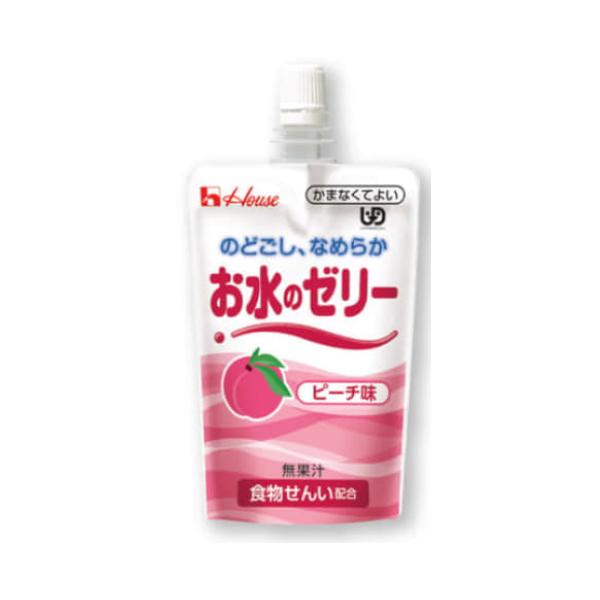 介護食 かまなくてよい 水分補給 のどごしなめらか お水のゼリー ピーチ味 120g ハウスギャバン 区分4 噛まなくて良い 食物繊維 やわらかゼリー飲料 熱中症対策 | 