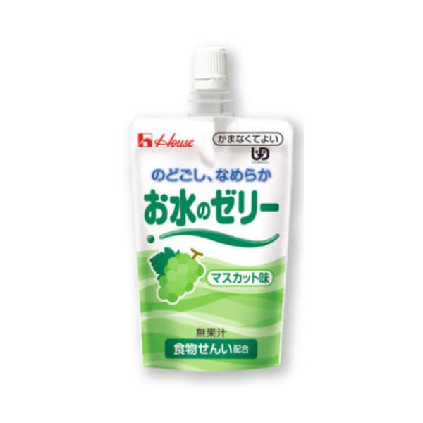 介護食 かまなくてよい 水分補給 のどごしなめらか お水のゼリー マスカット味 120g ハウスギャバン 区分4 噛まなくて良い 食物繊維 やわらかゼリー飲料 熱中症 | 