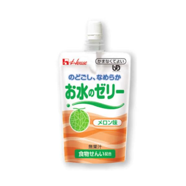 介護食 かまなくてよい 水分補給 のどごしなめらか お水のゼリー メロン味 120g ハウスギャバン 区分4 噛まなくて良い 食物繊維 やわらかゼリー飲料 熱中症対策 | 