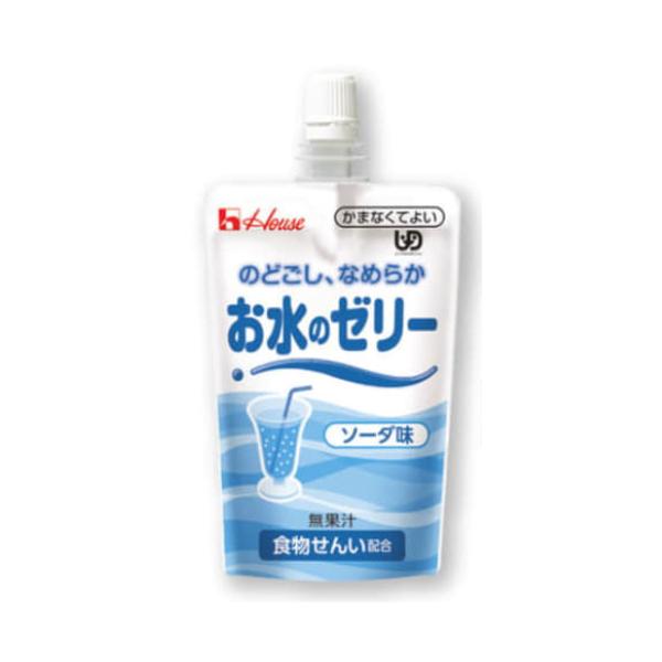 介護食 かまなくてよい 水分補給 のどごしなめらか お水のゼリー ソーダ味 120g ハウスギャバン 区分4 噛まなくて良い 食物繊維 やわらかゼリー飲料 熱中症対策 | 