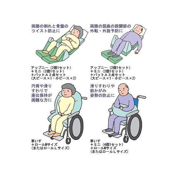 ナーセントパット A3点セット (大×1、小×2) 標準カバータイプ ナーセントクッション アイ・ソネックス (体位変換 床ずれ防止 体圧分散 体位保持) 介護用品_2