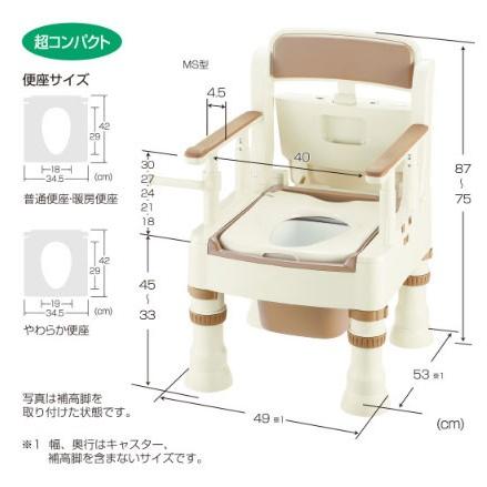 ポータブルトイレ きらく Mシリーズ ミニでか MY型 やわらか便座 