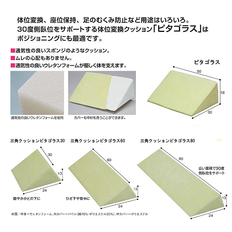 褥瘡予防 床ずれ予防 三角クッション ピタゴラス80　6301-8050 ウェルファン ポジショニング 体位変換 介護 介護用品_2