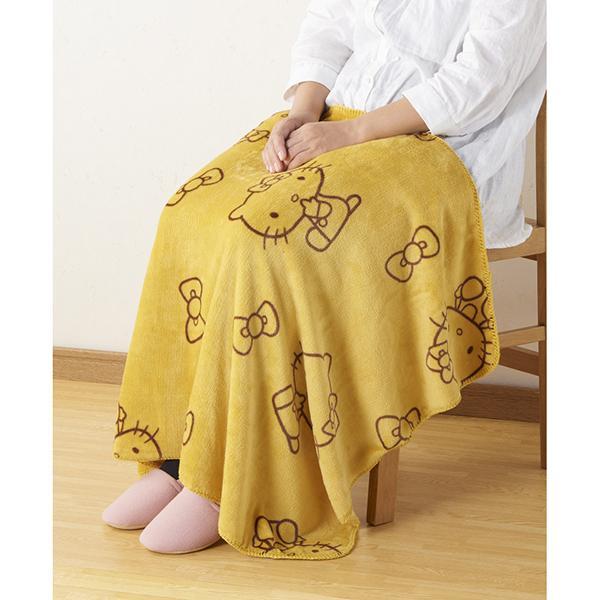 ひざ掛け (ハローキティ) イエロー 小 ウェルファン (ひざかけ 小さめ あたたか かわいい) 介護用品 | ウェルファン | 01