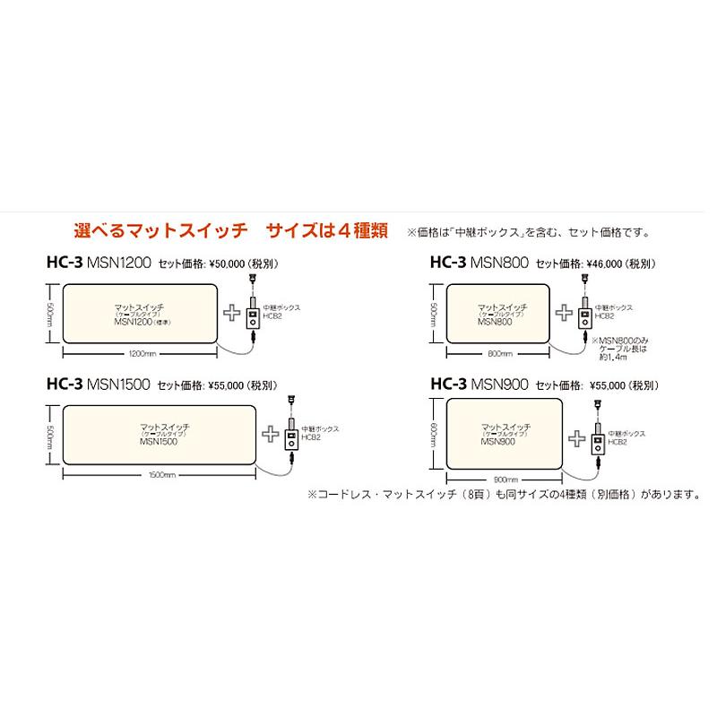 (施設様送り限定) (代引き不可) コールマット・徘徊コールIII HC-3 MS4-1200 テクノスジャパン (ナースコール 探知 離床センサー) 介護用品 |  | 02