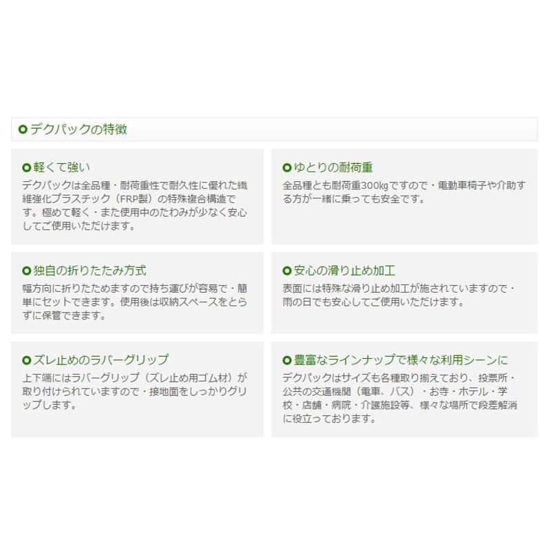 代引き不可) 折りたたみ式軽量スロープ デクパック シニア（エッジなし