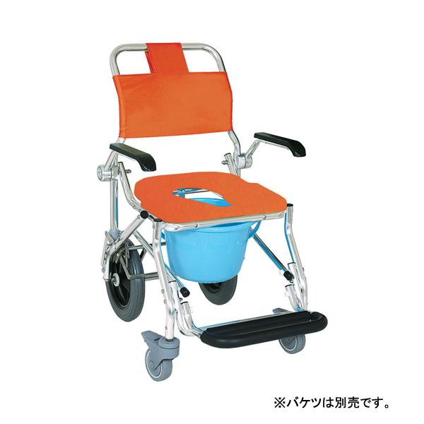 （代引き不可）睦三 シャワーキャリーLX-III No.5032 肘可動式後輪大型キャスタータイプ (お風呂 椅子 浴用椅子 シャワーキャリー 背付き 介護) 介護用品 入浴用車椅子、シャワーキャリー