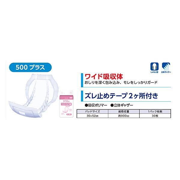 日本製紙クレシア アクティ ワイドパッド500プラス 30枚 84459 (排尿