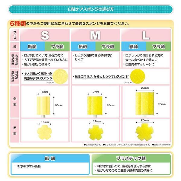 マウスピュア 口腔ケアスポンジ 紙軸 10本入 S、M 川本産業 介護用品 | 川本産業 | 01